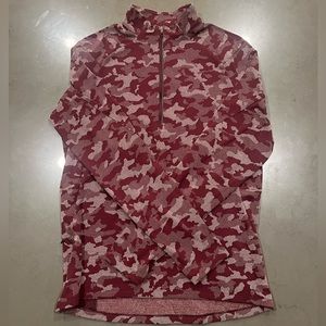 Lululemon Running Top SURGE WARM HALF-ZIP *JACQUARD Camo Burgundy Men’s Medium